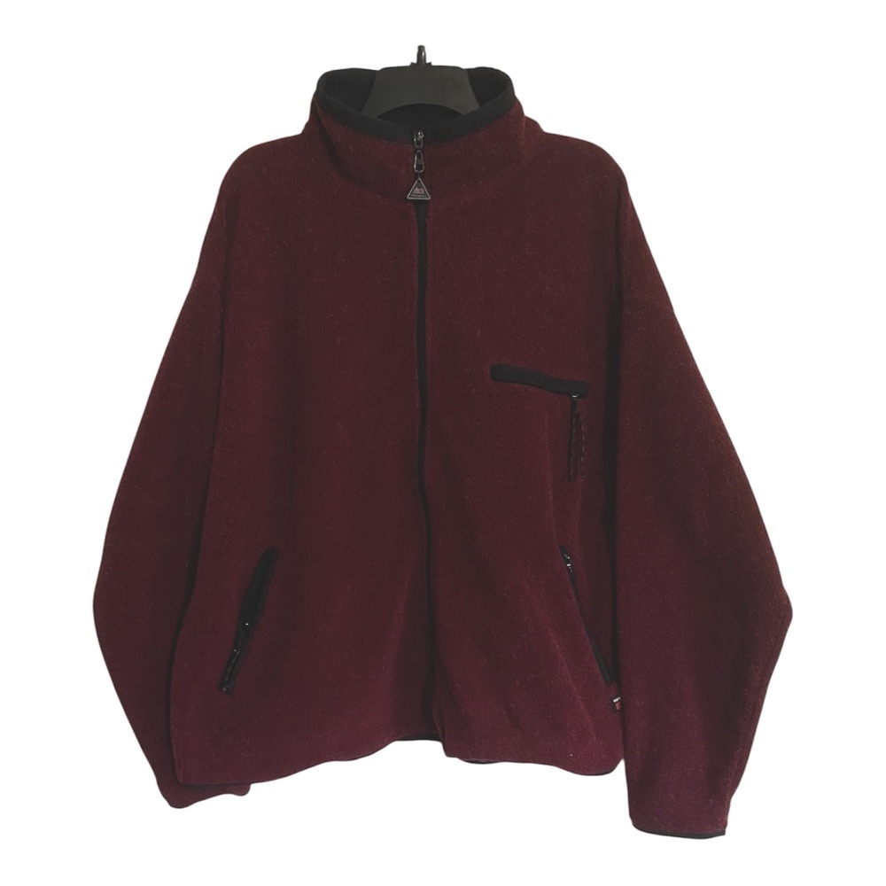 Men's Burgundy Fleece Performance Jacket